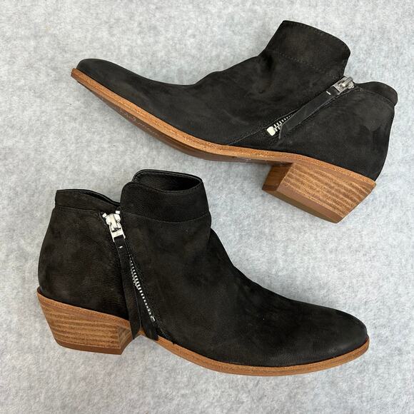 Sam Edelman Ankle Boots Dual Zipper Suede Black Women’s Size 9 - Picture 3 of 16